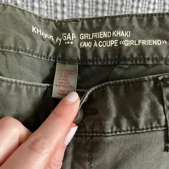 Gap Dark Green Girlfriend Khaki Pants Size 10 - Picture 2 of 5